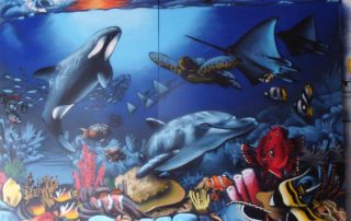 Installation of Aquarium alu wall murals