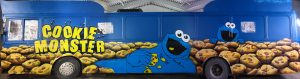 Cookie monster bus exterior graffiti