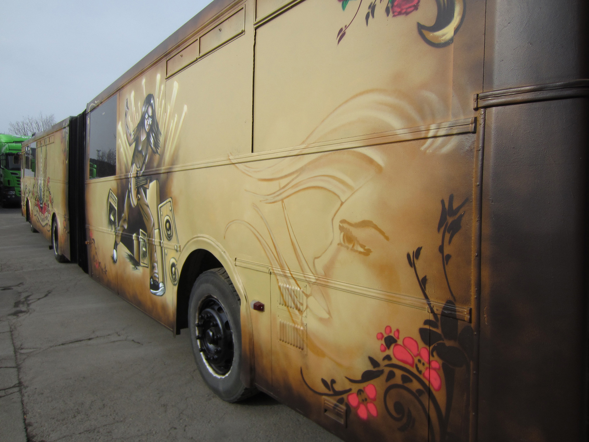 Wasted Generation rustic bus exterior designed graffiti style