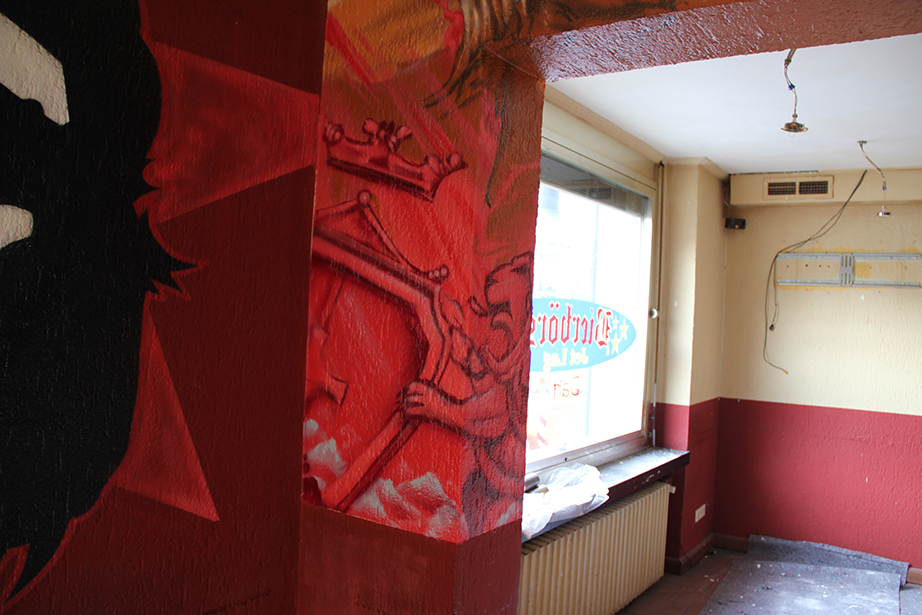 Limburg bar interior wall graffiti