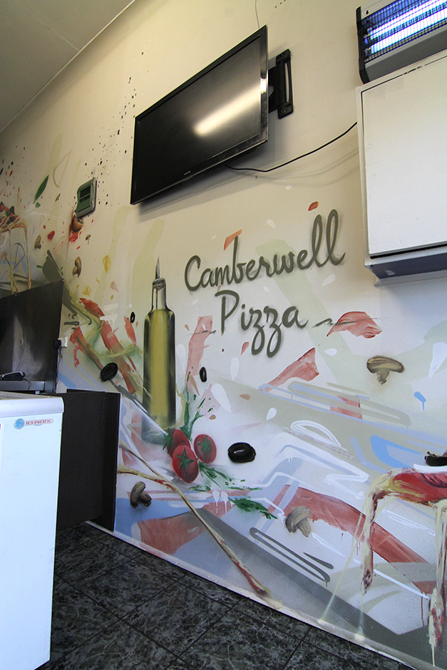 Graffiti mural for a pizza shop