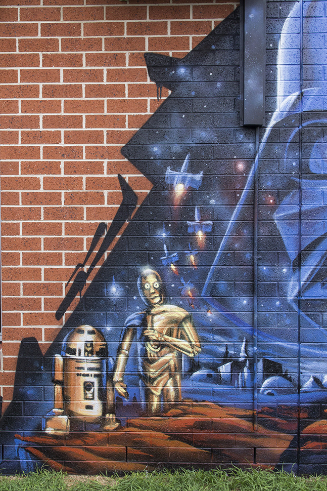 Star wars themed graffiti mural