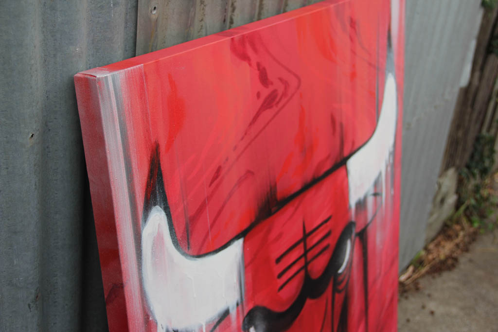 Chicago Bulls graffiti on a canvas