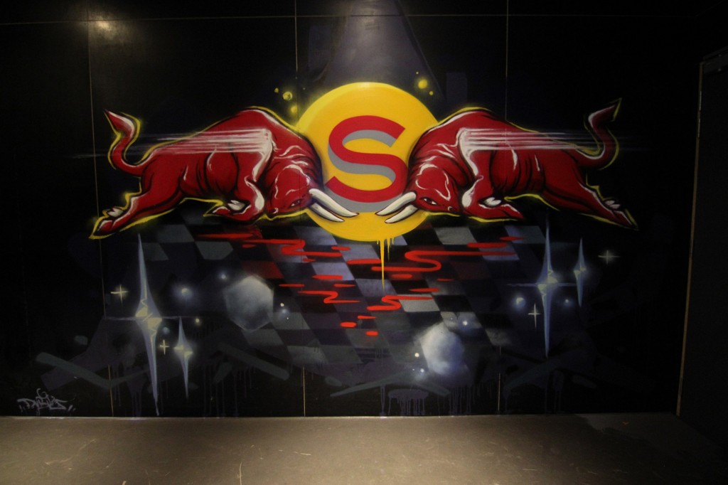 Red Bull x F1 graffiti mural