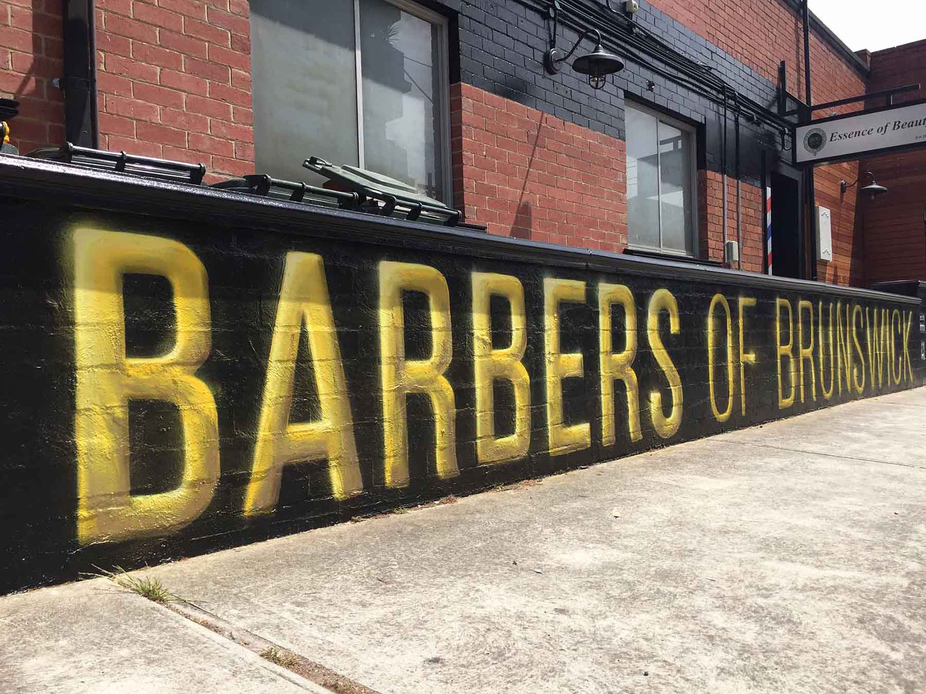 Barbershop graffiti branding design.