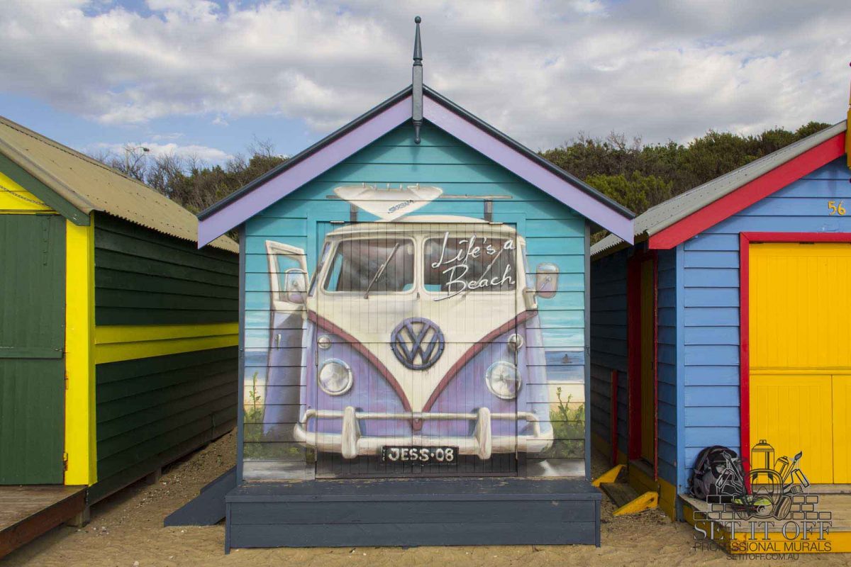 Brighton Beach Hut Mural