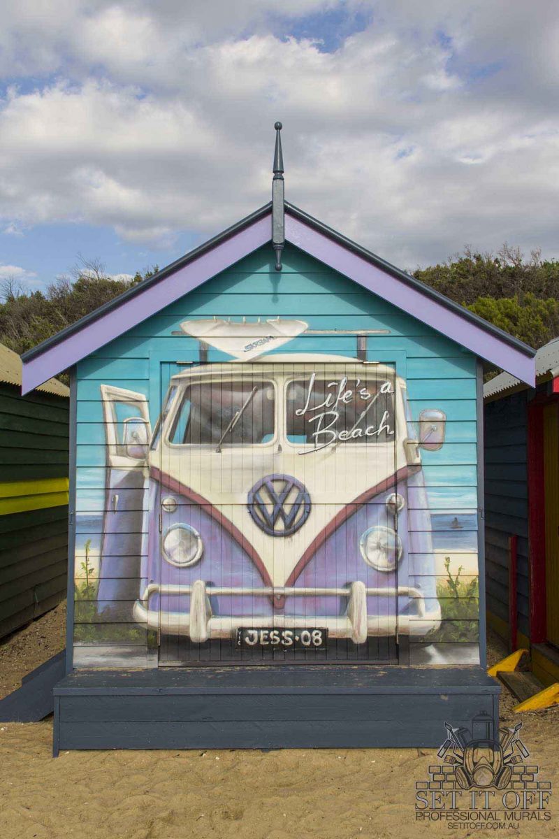 Brighton Beach Hut Mural