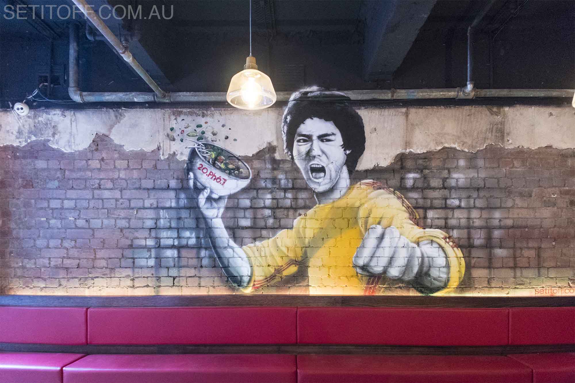 Graffiti mural of Bruce Lee