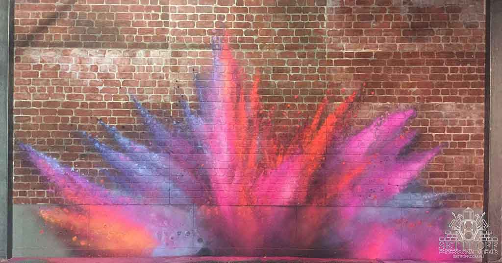 Graffiti of a colorful explosion effect