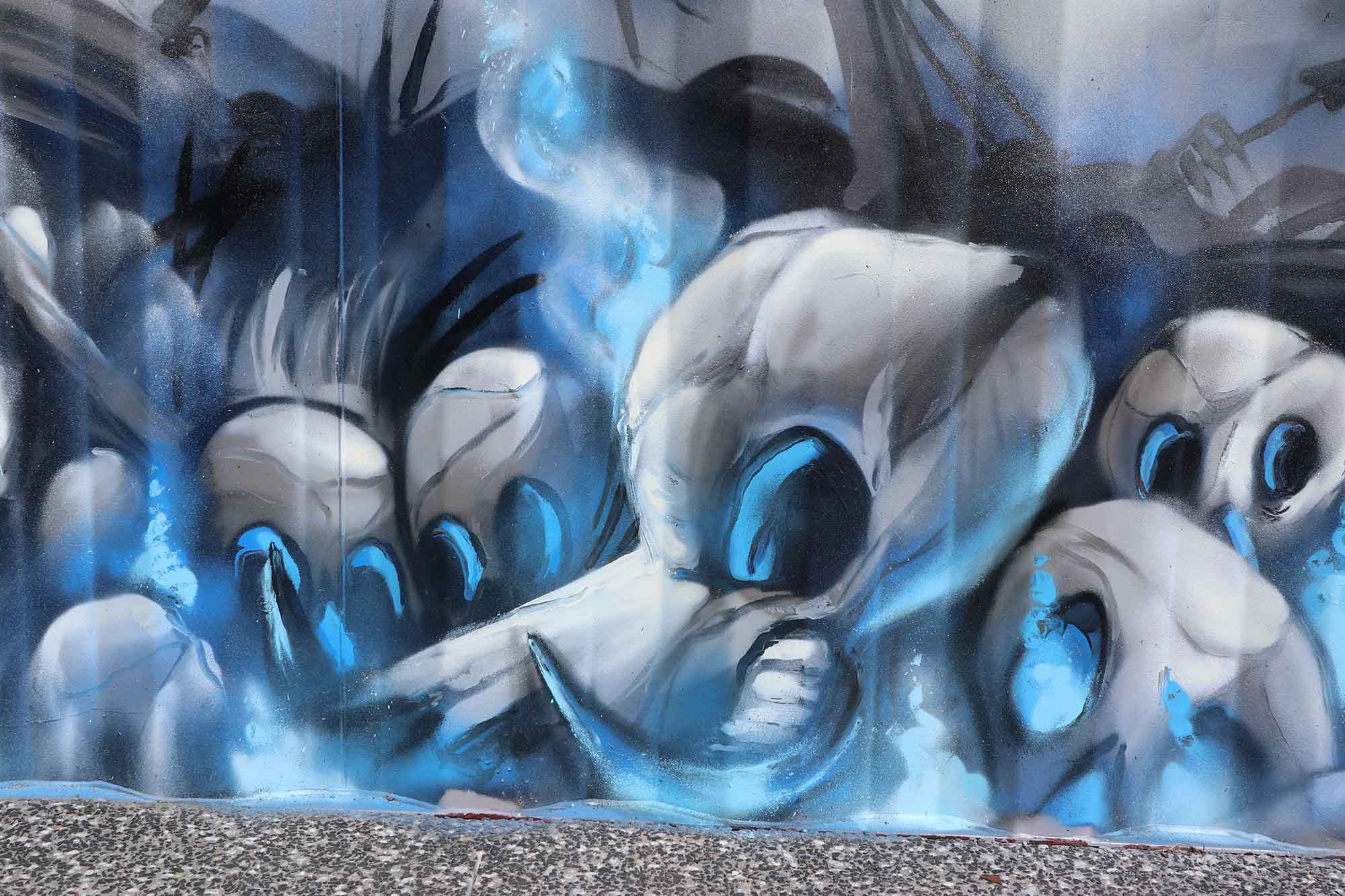 Graveyard graffiti wall