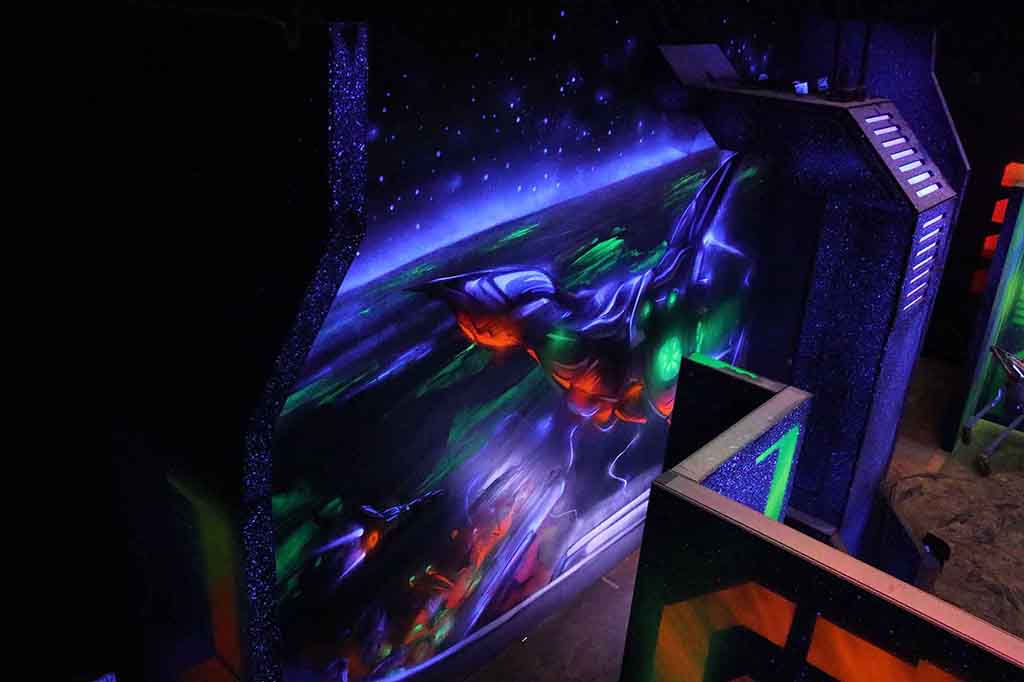 Space graffiti in a laser arena