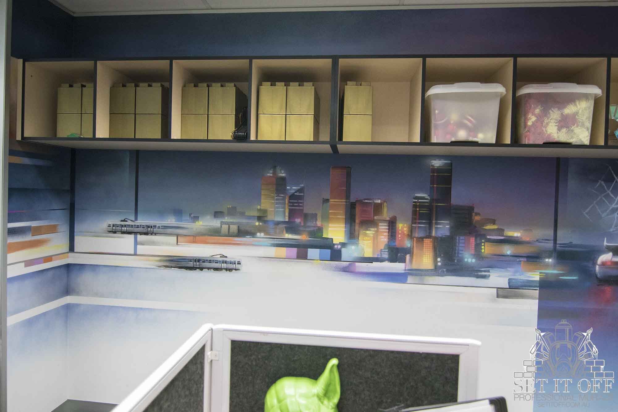 Office Interior Mural - Flux - FuturismW
