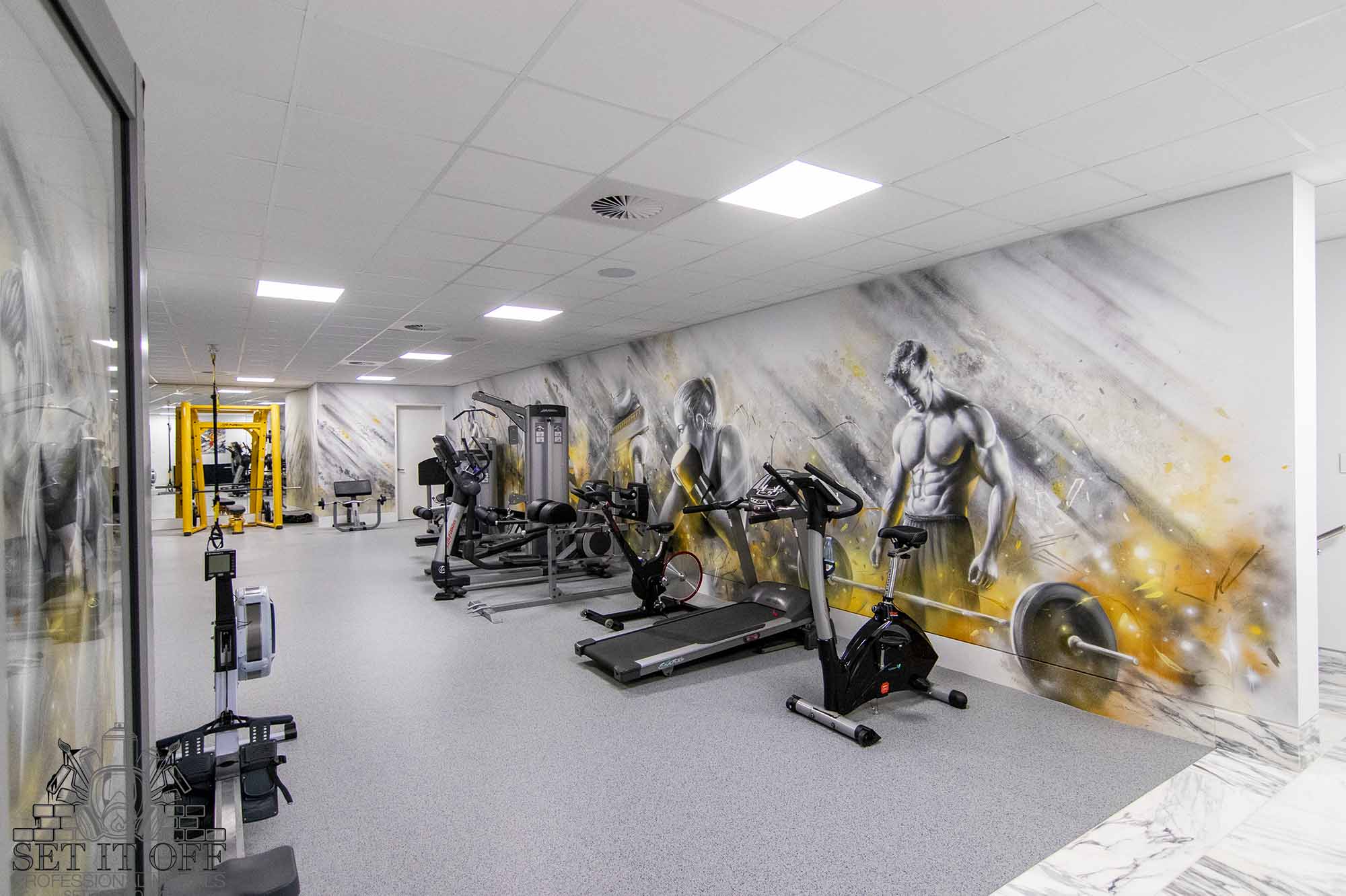Gym Interior Wall Art Feature